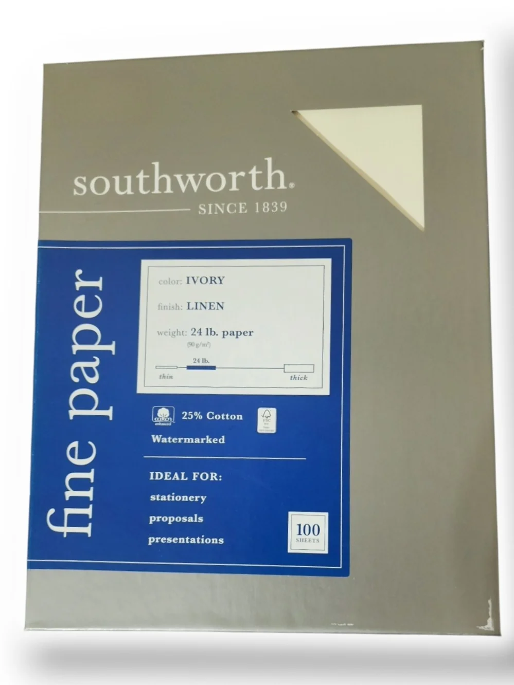 Ivory Linen Fine Paper Pack - 100 Sheets